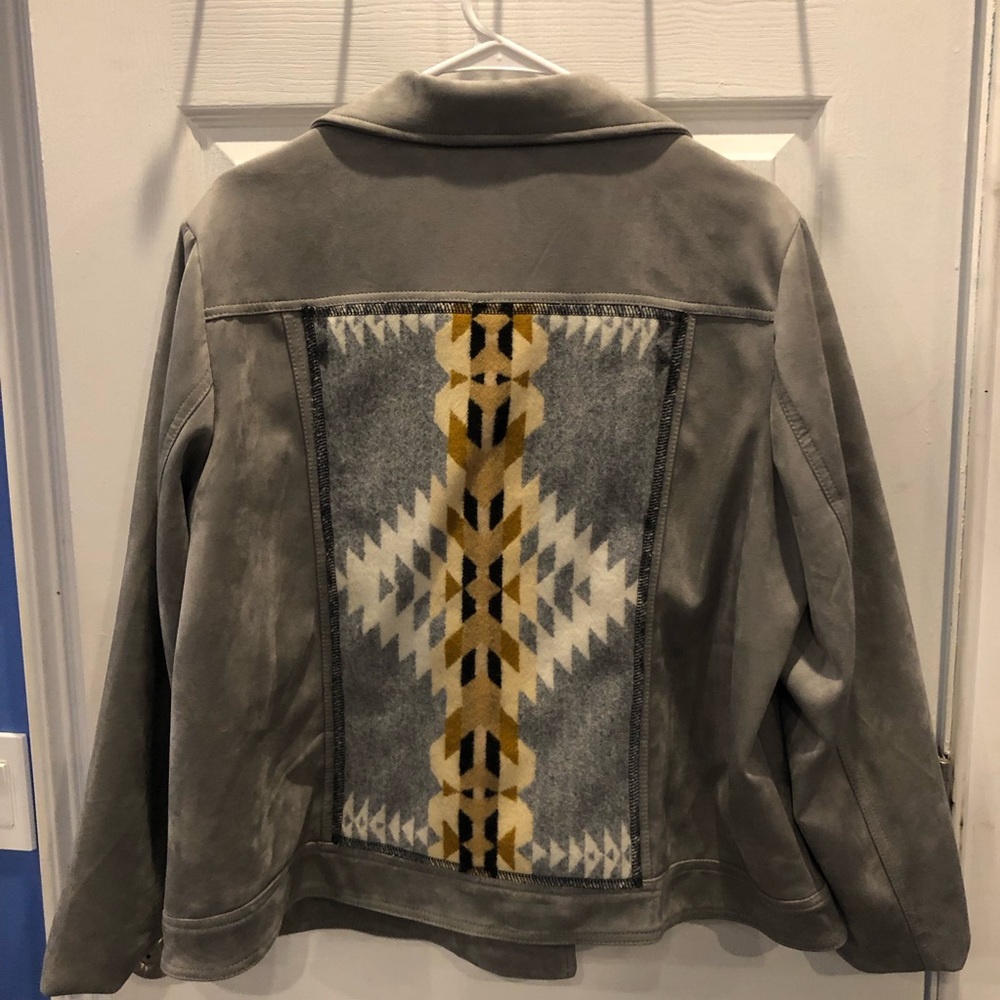 Philosophy Faux Suede Southwest Jacket 1X